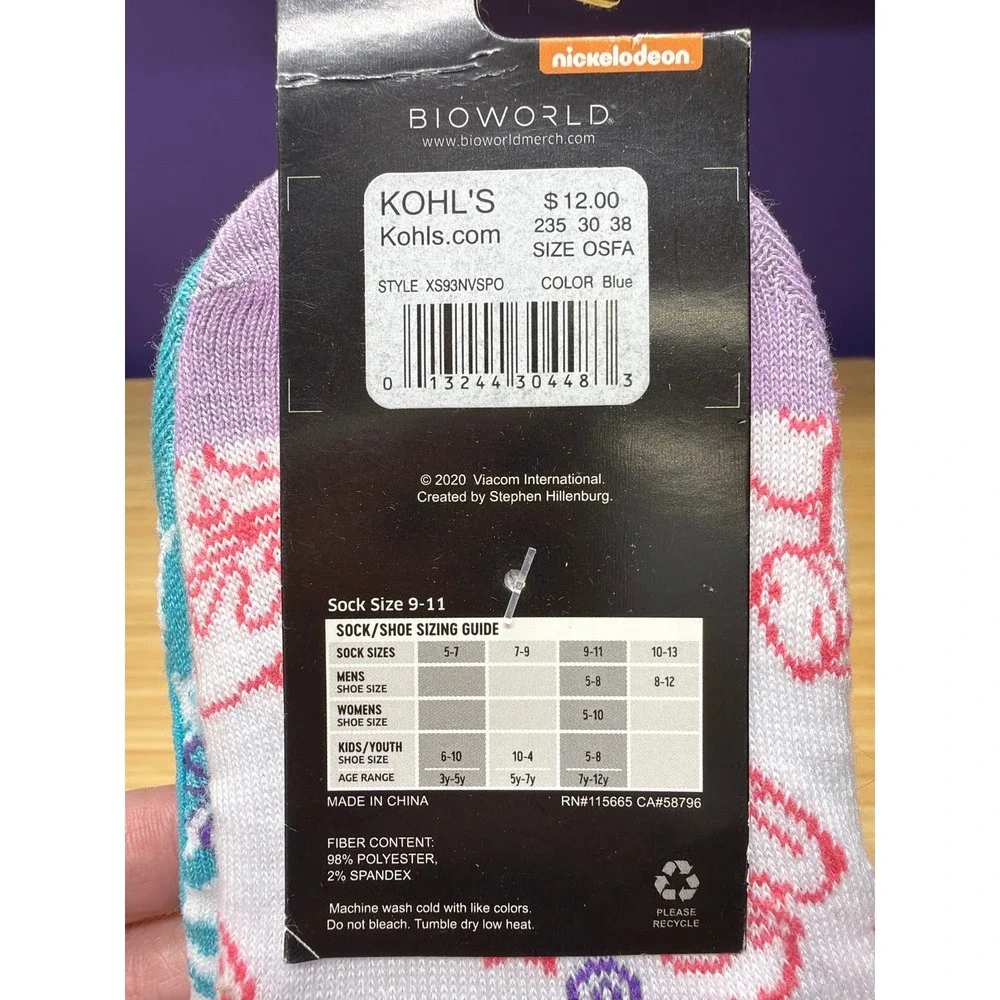 NWT Spongebob Patrick Star No Show Liner‎ Socks 2 Pair Women's Shoe Size 5-10